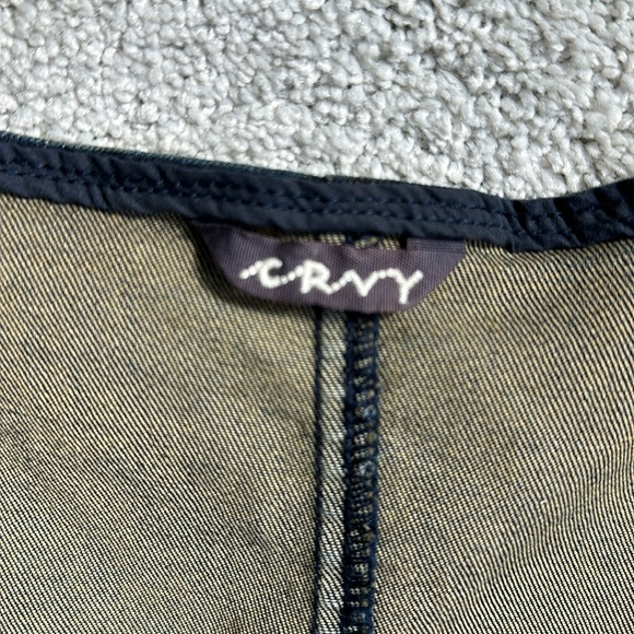 Free People CRVY High Society Denim Zip Romper - Picture 10 of 13